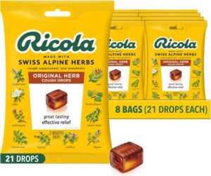 Ricola Swiss Alpine Original Herb Cough Drops 21pc Peg Bag 8ct